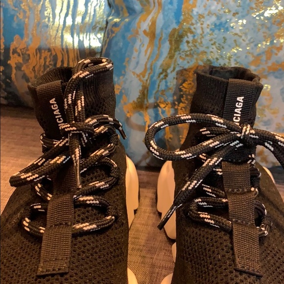 Balenciaga Lace-Up Speed Sock Sneakers - Picture 2 of 6